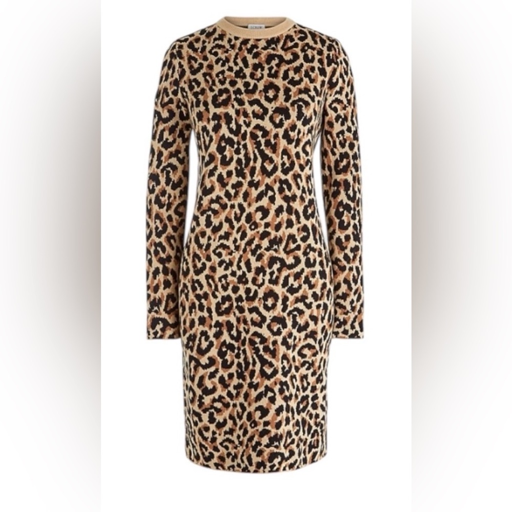 J. Crew Tan and Black Leopard Print Sweater. 100% cotton.